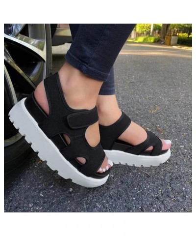 Women Footwea Sparkly Kitten Heel Women's Athletic Outdoor Sandals Sporty Sport Outdoor Black $12.46 Sandals