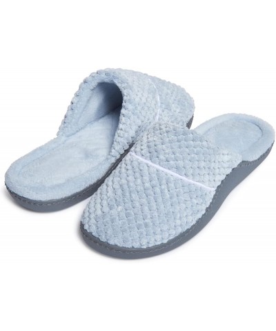 Womens Rugged Memory Foam Terry Cloth Spa Slippers, Soft Non Slip Rubber Bottom Closed Toe House Slider Resort Blue $12.41 Sl...