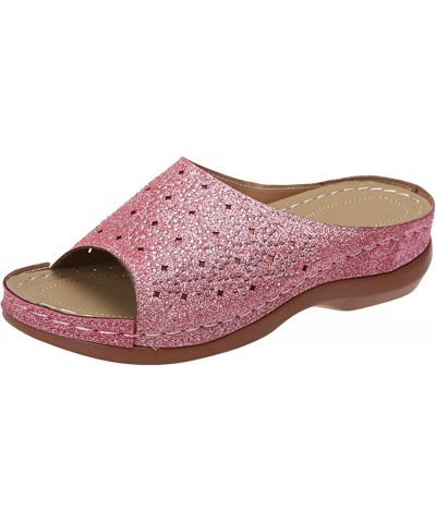 Sandals For Women Summer,2023 Fashion Comfy Platform Comfortable Summer Beach Flip Flops Sandals Flat Shoes Pink $13.52 Outdo...