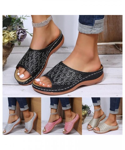 Sandals For Women Summer,2023 Fashion Comfy Platform Comfortable Summer Beach Flip Flops Sandals Flat Shoes Pink $13.52 Outdo...