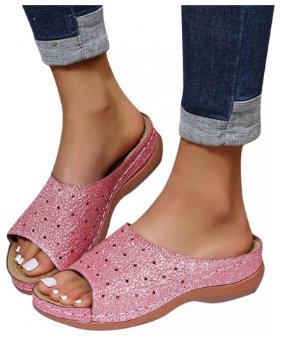 Sandals For Women Summer,2023 Fashion Comfy Platform Comfortable Summer Beach Flip Flops Sandals Flat Shoes Pink $13.52 Outdo...