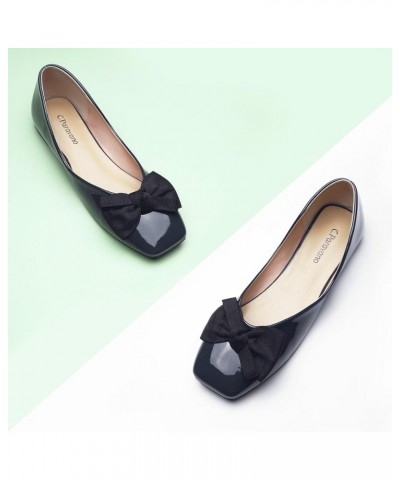 Women's Flats | Square Toe Shoes for Women | Leather Flat Shoes for Women | Slip On Ballet Flats P-dark Grey $57.81 Flats