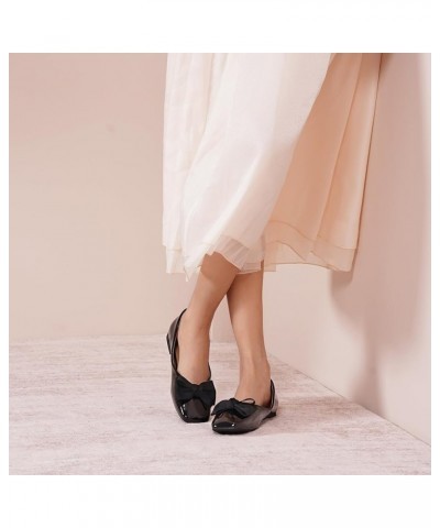 Women's Flats | Square Toe Shoes for Women | Leather Flat Shoes for Women | Slip On Ballet Flats P-dark Grey $57.81 Flats