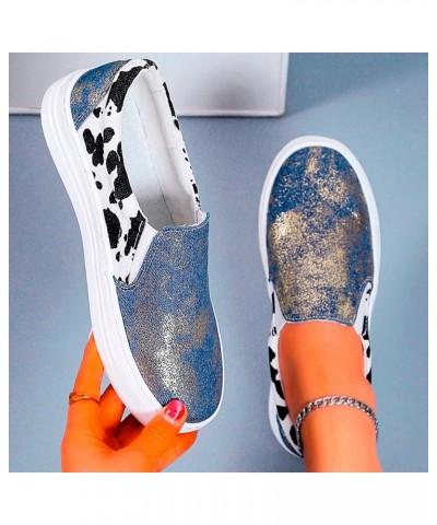 Women Canvas Shoes Low Top Lace Up Canvas Sneakers Non Slip Shoes Zapatos Planos De Mujer Z 15-blue $13.39 Fashion Sneakers