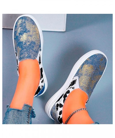 Women Canvas Shoes Low Top Lace Up Canvas Sneakers Non Slip Shoes Zapatos Planos De Mujer Z 15-blue $13.39 Fashion Sneakers