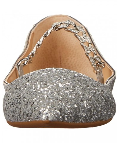 Women's Jaclyn Mary Jane Flat Silver Glitter $25.97 Flats