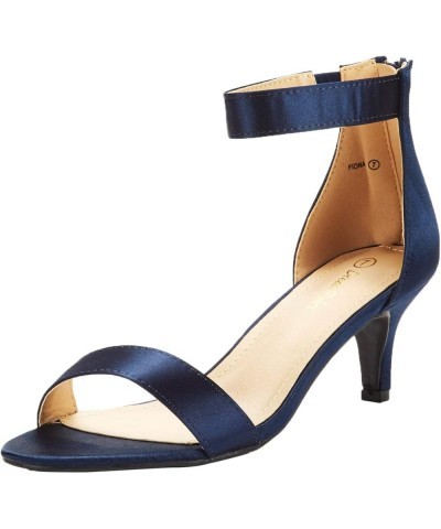 Women's Fiona Fashion Stilettos Open Toe Pump Heeled Sandals Navy $23.48 Sandals