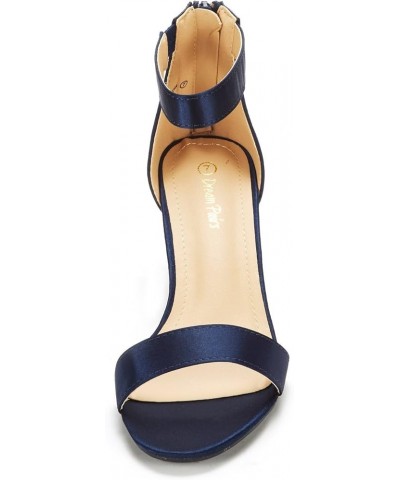 Women's Fiona Fashion Stilettos Open Toe Pump Heeled Sandals Navy $23.48 Sandals