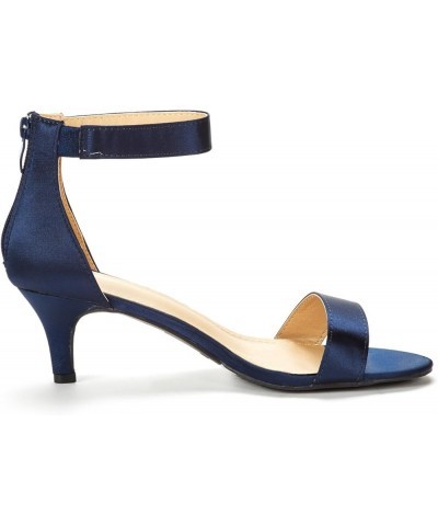 Women's Fiona Fashion Stilettos Open Toe Pump Heeled Sandals Navy $23.48 Sandals