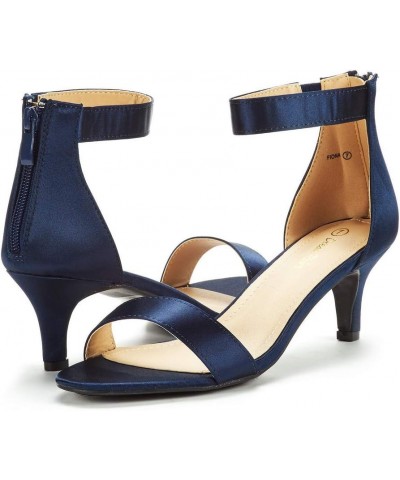 Women's Fiona Fashion Stilettos Open Toe Pump Heeled Sandals Navy $23.48 Sandals