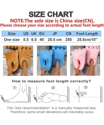 Cartoon Big Feet Design Novelty Slippers For Women And Men Warm Cotton Soft Plush Home Womens Slippers Fuzzy Khaki $8.16 Oxfords