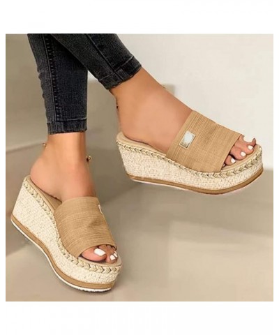 Platform Sandals Women Dressy, Womens Sandals Comfortable Dressy Open Toe Wedge Sandals Summer Beach Sandals Slipper Yellow $...