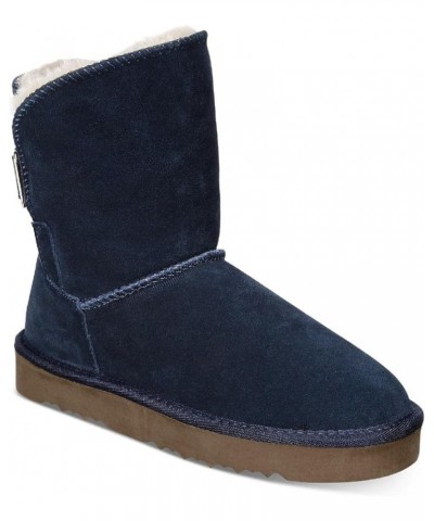 Womens Teenyy Suede Pull On Ankle Boots Navy $23.45 Boots