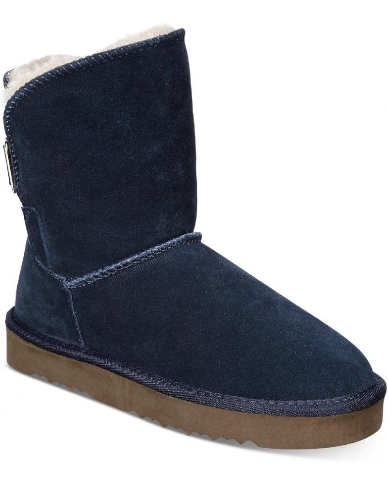 Womens Teenyy Suede Pull On Ankle Boots Navy $23.45 Boots