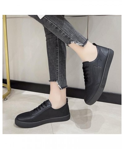 Fashion Women Casual Shoes Flat Lace Up Round Toe Comfortable Umbrella Printing Casual Casual Outdoor Black $17.05 Flats