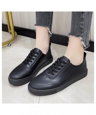 Fashion Women Casual Shoes Flat Lace Up Round Toe Comfortable Umbrella Printing Casual Casual Outdoor Black $17.05 Flats