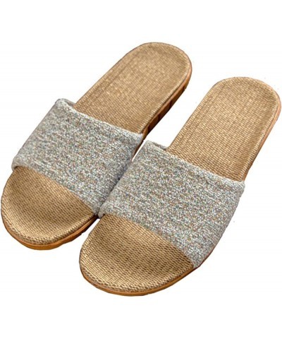 Women's Slides Flax Non Slip Open Toe Shoes Casual Woven Sandals Summer Breathable Beach Sandal Colored 2 $11.66 Sandals