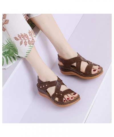 Women Sandals Fashion Summer New Pattern Solid Color Roman Sandals Comfortable Wedge Soft Sole Non Slip Light Shoes Summer We...