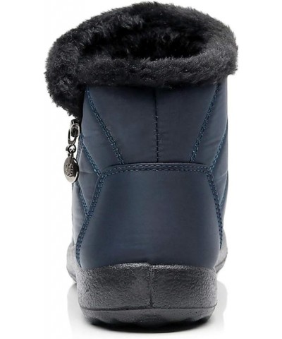 Women Men Lightweight Snow Boots Winter Anti-Slip Ankle Booties Waterproof Slip On Warm Fur Lined Sneaker Zipper Blue $14.85 ...