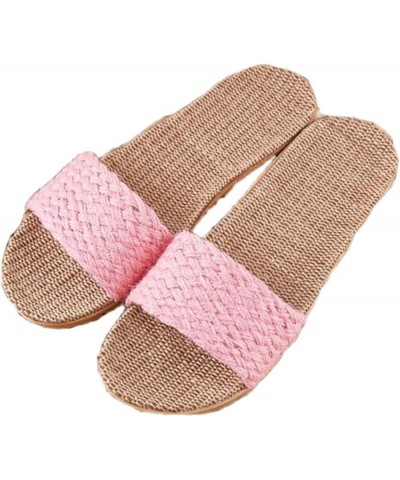 Women's Slides Flax Non Slip Open Toe Shoes Casual Woven Sandals Summer Breathable Beach Sandal Colored 2 $11.66 Sandals