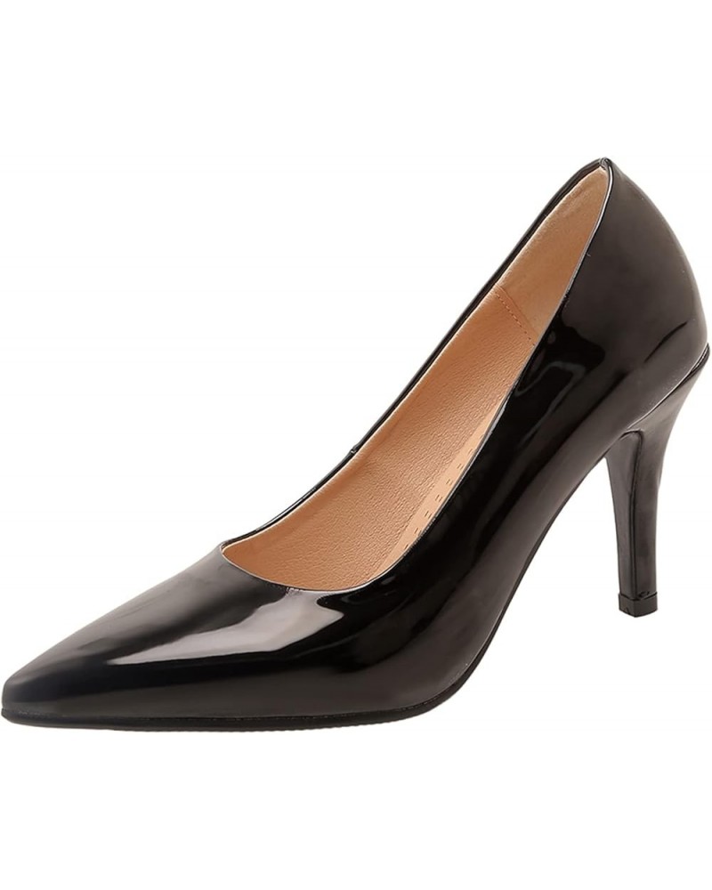 Women's Pointed Toe Dress Shoes Elegant Thin Heel Pumps Black $25.49 Pumps