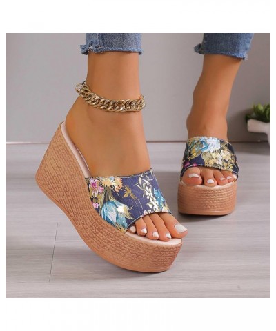 Zapatos de cuña mujer Plataforma de verano sólido Floral Cuña Sandalia Zapato Fiesta Hogar Ocio Sandalias Viaje D-499 Green $...