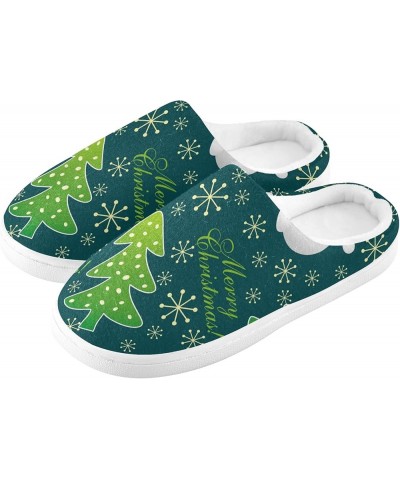 Green Snowflake Tree Snowman House Slippers Non Slip Home Casual Shoes Bedroom Travel for Men Women Multi $15.07 Slippers