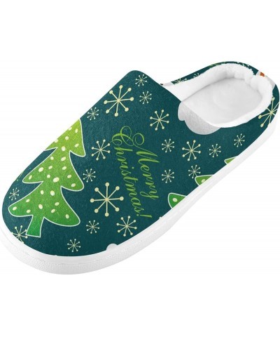 Green Snowflake Tree Snowman House Slippers Non Slip Home Casual Shoes Bedroom Travel for Men Women Multi $15.07 Slippers