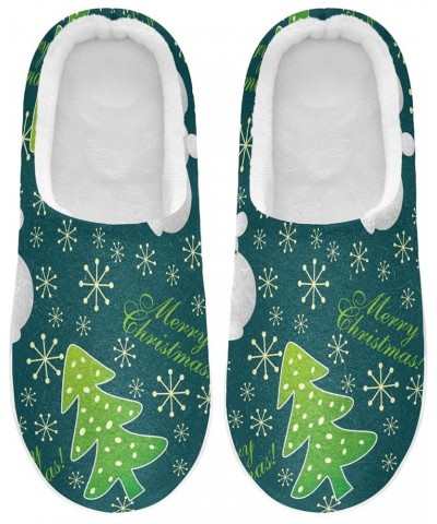 Green Snowflake Tree Snowman House Slippers Non Slip Home Casual Shoes Bedroom Travel for Men Women Multi $15.07 Slippers