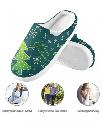 Green Snowflake Tree Snowman House Slippers Non Slip Home Casual Shoes Bedroom Travel for Men Women Multi $15.07 Slippers