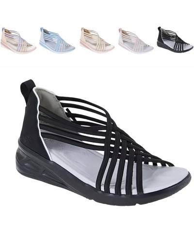 Heccie Orthopedic Sandals for Women,Damping Sole Upgradation Stretch Lightweight Sandals,Casual Fishmouth Wedge Shoes Black $...