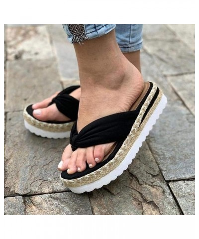 Hiking Sandals Flatshare Flip Flops For Women Recovery Slides Platforms Sex Wedge Rose Gold Heeled Sandals For Women D Black ...