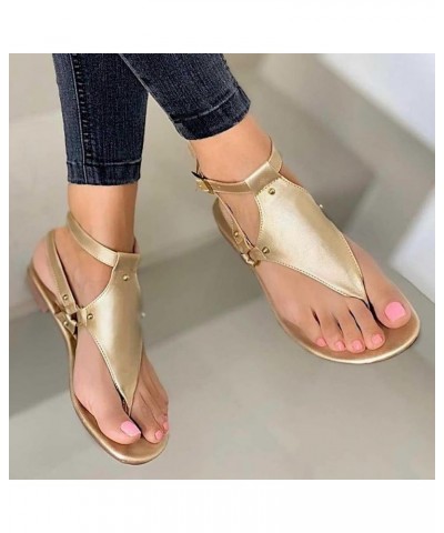 Rhinestone Sandals Strappy Sandals Women Dressy Black Socks For Women For Flats Sandals Women Comfortable Gold-f $16.59 Sandals