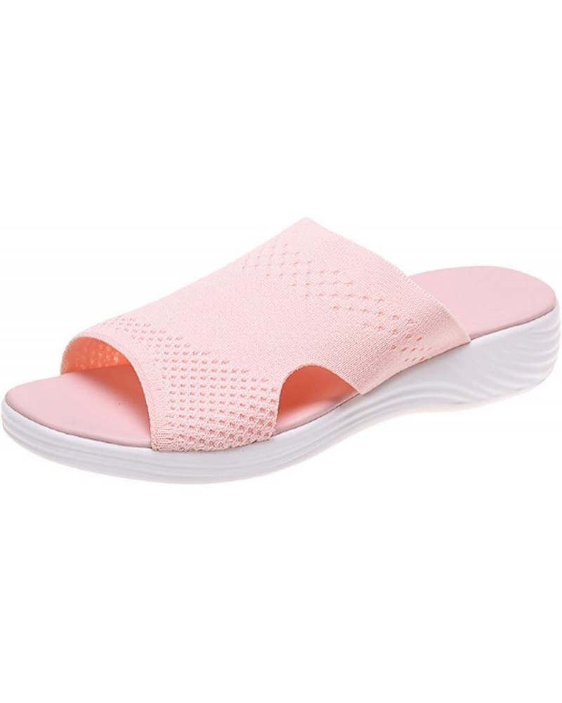 2023 Women Casual Summer Daily Comfy Slip on Sandals, Women's Soft & Comfortable Fish Mouth Sandals Mesh Breathable with Arch...