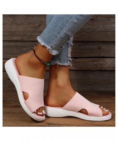 2023 Women Casual Summer Daily Comfy Slip on Sandals, Women's Soft & Comfortable Fish Mouth Sandals Mesh Breathable with Arch...