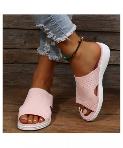 2023 Women Casual Summer Daily Comfy Slip on Sandals, Women's Soft & Comfortable Fish Mouth Sandals Mesh Breathable with Arch...