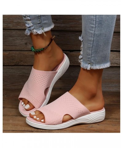 2023 Women Casual Summer Daily Comfy Slip on Sandals, Women's Soft & Comfortable Fish Mouth Sandals Mesh Breathable with Arch...