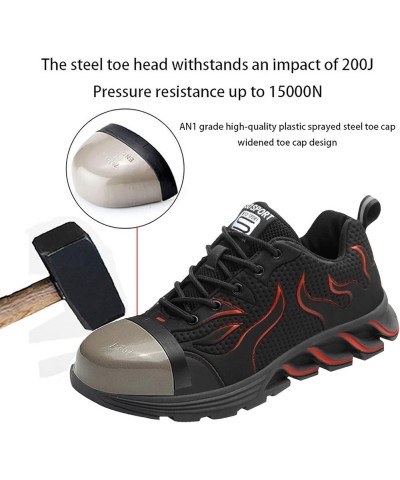 Steel Toe Shoes for Men,Breathable Slip Resistant Work Boots Puncture Proof Comfortable Shoe Roofing Industrial Construction,...