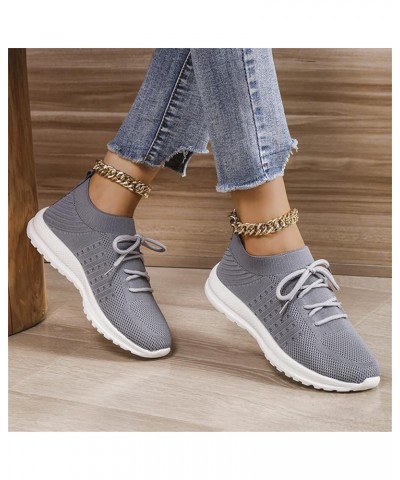 Women's Flat Sneaker Breathable Elastic Sneakers for Women Lace Up Casual Sports Comfortable Lightweight Slip On Outdoor Spor...