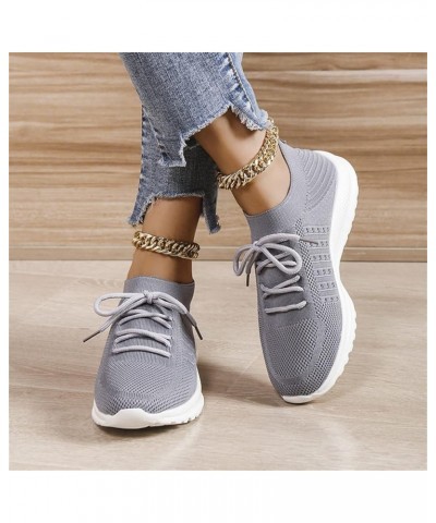 Women's Flat Sneaker Breathable Elastic Sneakers for Women Lace Up Casual Sports Comfortable Lightweight Slip On Outdoor Spor...