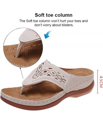 Women's Toe Separator Flip Flops Summer Women Orthopaedic Sandals,2023 Wedge Platform Leather Sandals with Arch Support Summe...