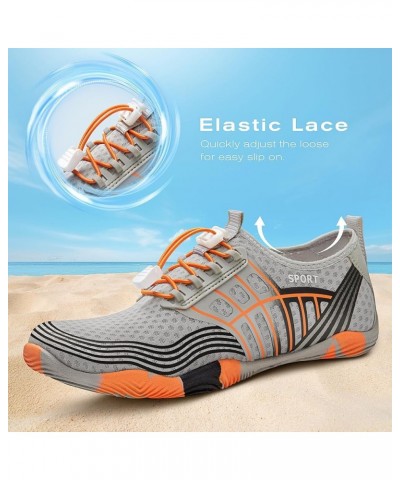 Water Shoes for Women Men Quick Dry Swim Beach Barefoot River Aqua Shoes for Hiking Boating Camping Grounding Surfing 10-grey...