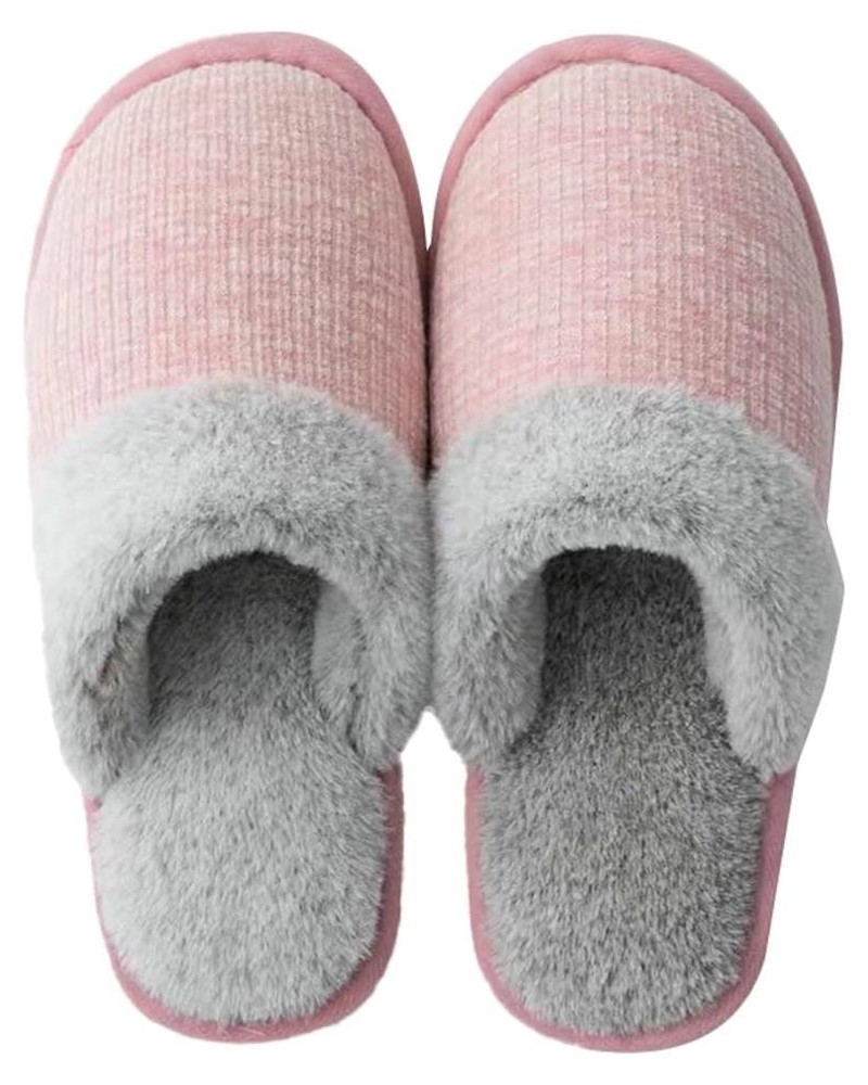 Women's Fuzzy House Slippers Memory Foam Slip On Winter Slipper Plush Fleece Lining Indoor Outdoor Cozy Men's knitted Non-Sli...