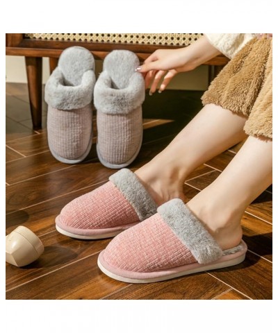 Women's Fuzzy House Slippers Memory Foam Slip On Winter Slipper Plush Fleece Lining Indoor Outdoor Cozy Men's knitted Non-Sli...