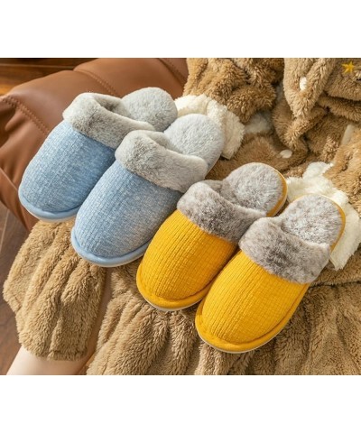 Women's Fuzzy House Slippers Memory Foam Slip On Winter Slipper Plush Fleece Lining Indoor Outdoor Cozy Men's knitted Non-Sli...