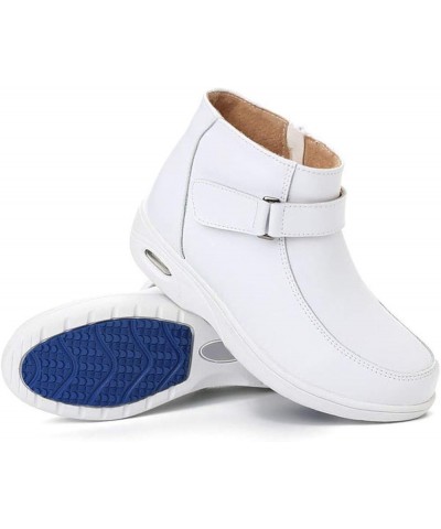 Women Casual Ankle Snow Boot Slip On Round Toe Hook Loop Warm Zip Comfort Winter Wedge Nurse Shoes White $34.31 Outdoor Shoes