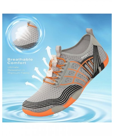 Water Shoes for Women Men Quick Dry Swim Beach Barefoot River Aqua Shoes for Hiking Boating Camping Grounding Surfing 10-grey...