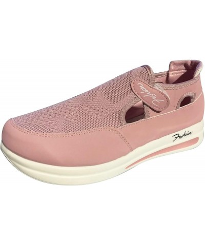 Women Sneakers Slip on Comfy Platform Loafers for Women Roman Large Size Spring Shoes for Women 8 Pink $10.08 Athletic Shoes