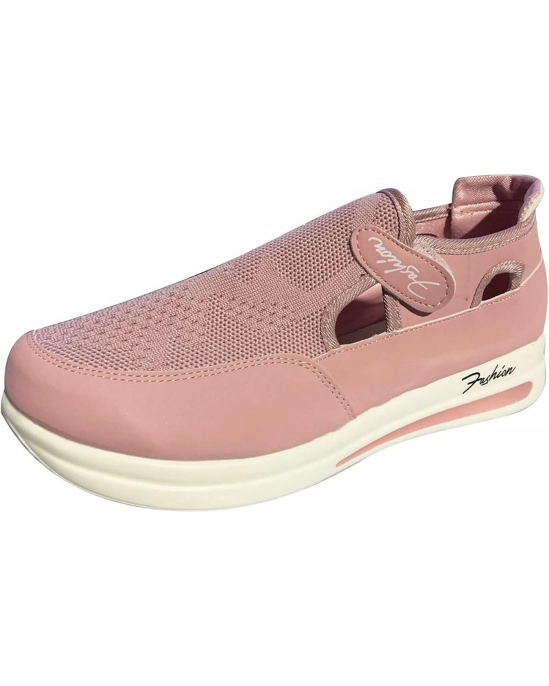 Women Sneakers Slip on Comfy Platform Loafers for Women Roman Large Size Spring Shoes for Women 8 Pink $10.08 Athletic Shoes