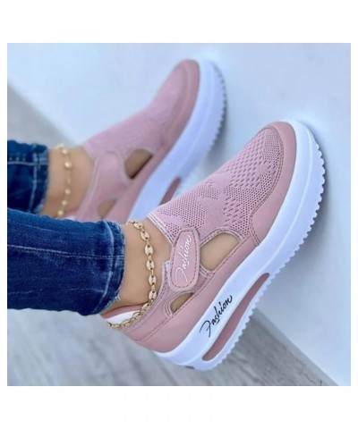 Women Sneakers Slip on Comfy Platform Loafers for Women Roman Large Size Spring Shoes for Women 8 Pink $10.08 Athletic Shoes